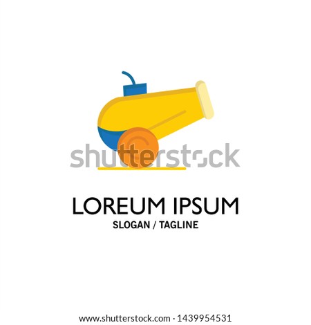 Canon, Weapon Business Logo Template. Flat Color