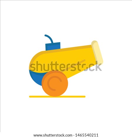 Canon, Weapon.  Flat Color Icon. Vector icon banner Template. Vector Icon Template background