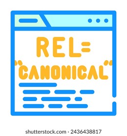 canonical url seo color icono vector. canonical url seo signo. símbolo aislado ilustración