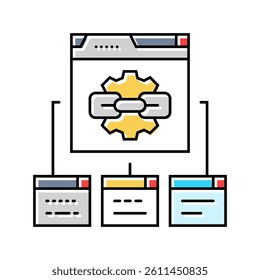 canonicalization seo color icon vector. canonicalization seo sign. isolated symbol illustration