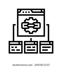 canonicalización seo línea icono vector. canonicalización seo signo. aislado contorno símbolo negro ilustración