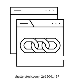 canonicalization seo line icon vector. canonicalization seo sign. isolated contour symbol black illustration