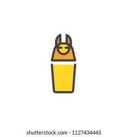 Canopic jar filled outline icon, line vector sign, linear colorful pictogram isolated on white. Symbol, logo illustration. Pixel perfect vector graphics