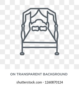 Canopy bed icon. Canopy bed design concept from Furniture and household collection. Simple element vector illustration on transparent background.