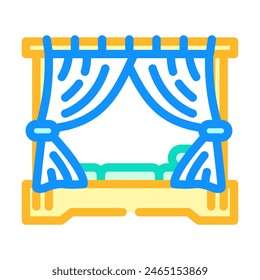 canopy bed outdoor furniture color icon vector. canopy bed outdoor furniture sign. isolated symbol illustration