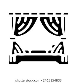 canopy bed outdoor furniture glyph icon vector. canopy bed outdoor furniture sign. isolated symbol illustration