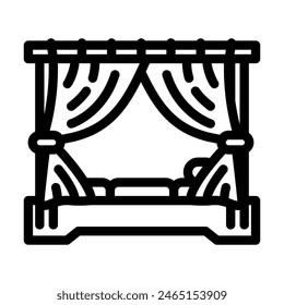 canopy bed outdoor furniture line icon vector. canopy bed outdoor furniture sign. isolated contour symbol black illustration