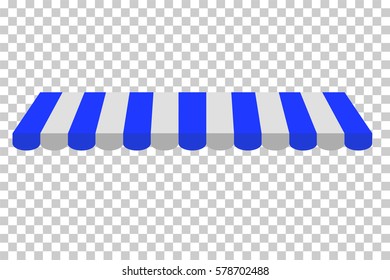 Canopy, Blue and White, at Transparent Background

