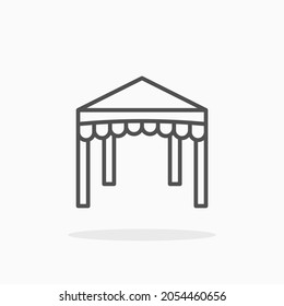 Canopy icon. Editable Stroke and pixel perfect. Outline style. Vector illustration.