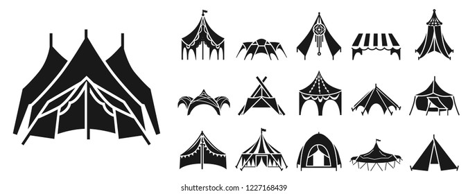 Canopy icon set. Simple set of canopy vector icons for web design on white background
