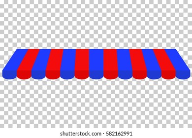 Canopy, Red and Blue, at Transparent Background

