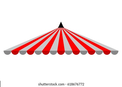 Canopy, Red and White, Isolated on White
