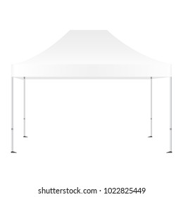 Canopy tent mockup isolated on white background. Vector illustration