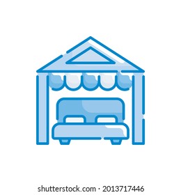 Canopy vector blue colours icon style illustration. EPS 10 file 