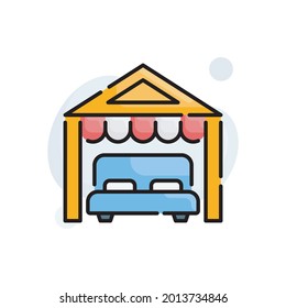 Canopy vector outline filled icon style illustration. EPS 10 file 