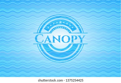 Canopy water concept badge background.