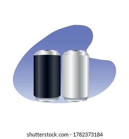 cans aluminium products branding icons vector illustration design