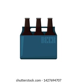 cans of beer packing glass in flat style
