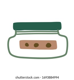 Cans for bulk products. A set of durable items and products for zero waste lifestyle. Simple vector illustration.