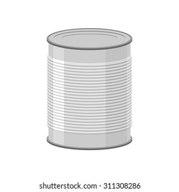 Cans for canned food on white background. Tin vector illustration
