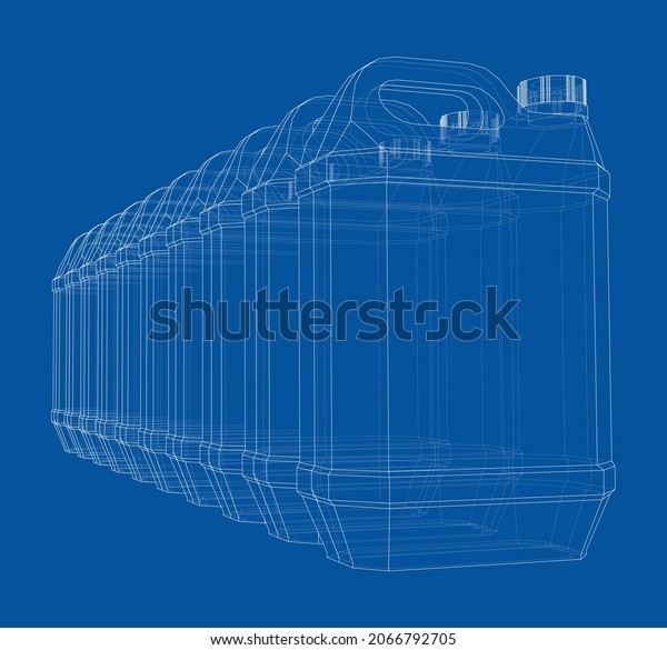 Cans of car liquids. Vector rendering of 3d.
Wire-frame style. The layers of visible and invisible lines are
separated. Orthography or
isometric