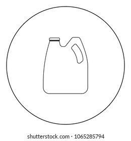Cans with engine oil and fuel icon black color in circle