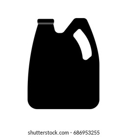 Cans with engine oil and fuel icon .