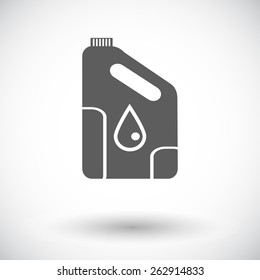 Cans of engine oil. Single flat icon on white background. Vector illustration.