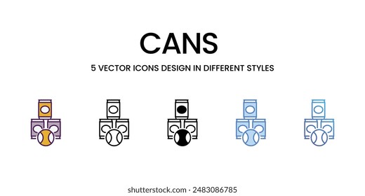 Cans icons vector set stock illustration.