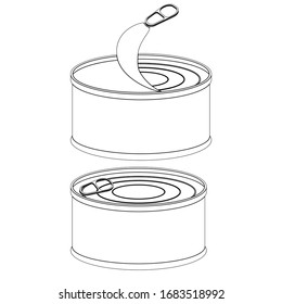Cans on white background. Vector illustration. Packaging collection.