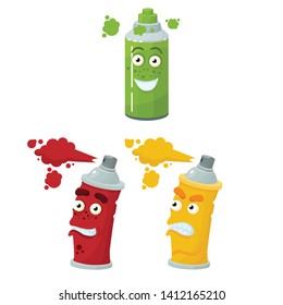 cans of paint character vector illustration