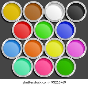Cans of paint. Vector illustration of paint cans