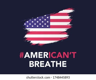 I can't breathe American't breath design with american flag
