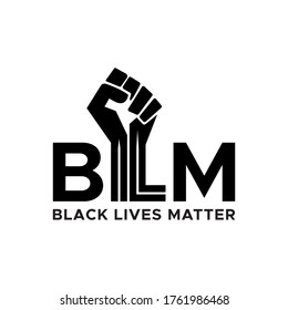 I Can't Breathe, Black Lives Matter. Protest Banner about Human Right of Black People in US. Black Lives Matter Illustration with Strong Fist. America. Vector Illustration. 