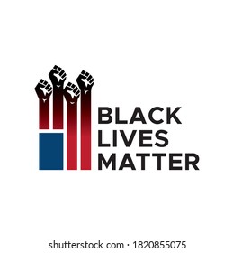 I Can't Breathe, Black Lives Matter. Protest Banner about Human Right of Black People in US. Black Lives Matter Illustration with Strong Fist. America. Vector Illustration.