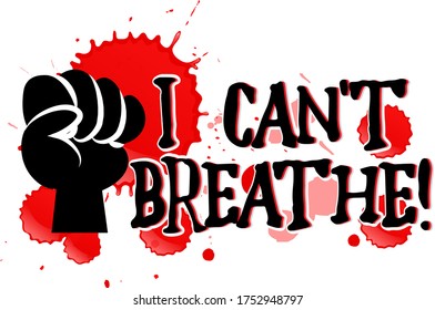 I can't breathe font text banner illustration