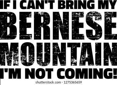 If I can't bring my Bernese Mountain I'm not coming