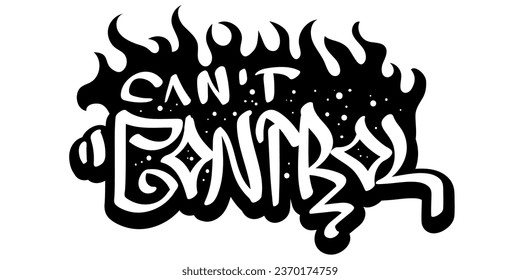 No se puede controlar el diseño de vectores de caligrafía digital a mano en blanco y negro sobre fondo blanco