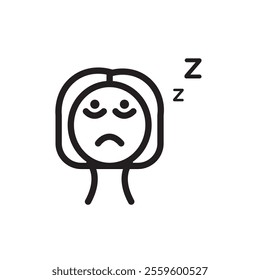 Cant fall asleep icon Thin line art collection