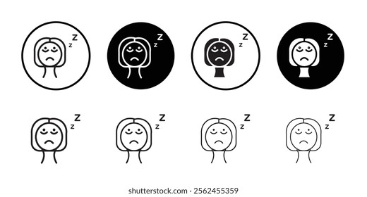 Cant fall asleep icon Thin line flat illustration