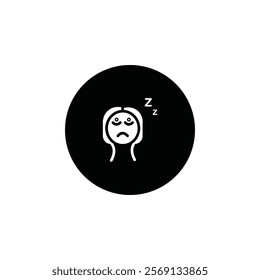 Cant fall asleep icon Vector flat thin line illustration