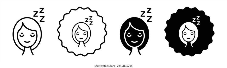 No se puede quedar dormido conjunto de color blanco y negro. No se puede conciliar el sueño simple vector de icono plano