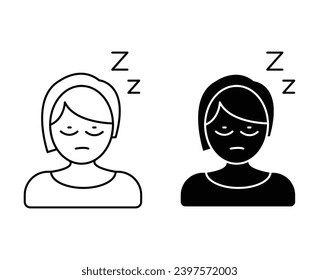 Cant fall asleep vector icon set. vector illustration