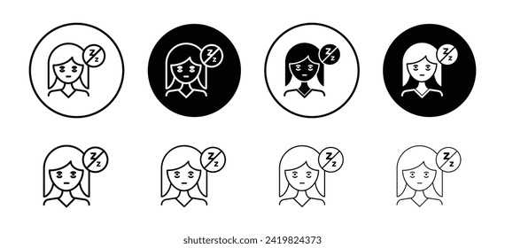 Cant fall asleep vector icon set collection. Cant fall asleep Outline flat Icon.