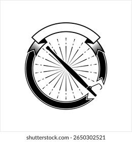 Cant Hook Icon, Cant Dog Icon, Traditionele Logging Tool Vector Art Illustratie
