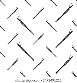 Cant Hook Icon Seamless Pattern, Cant Dog Icon, Traditional Logging Tool Vector Art Illustration