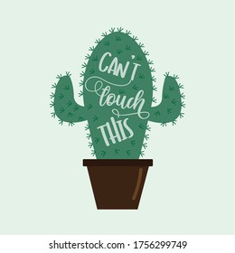 No se puede tocar esta caligrafía con cactus.
Es bueno para postales, impresiones textiles, diseño de regalos.
