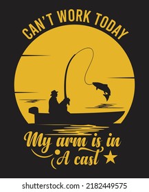 CAN'T WORK TODAY MY ARM IS IN A CAST VINTAGE RETRO T-SHIRT DESIGN