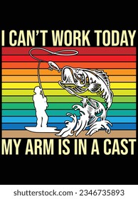I can't work today my arm is in a cast vector art design, eps file. design file for t-shirt. SVG, EPS cuttable design file