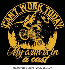 Can't Work Today My Arm is in A Cast vintage custom T shirt design